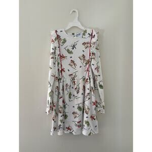 Bella Bliss Girls size 10 cotton long sleeve horse equestrian print dress Ruffle